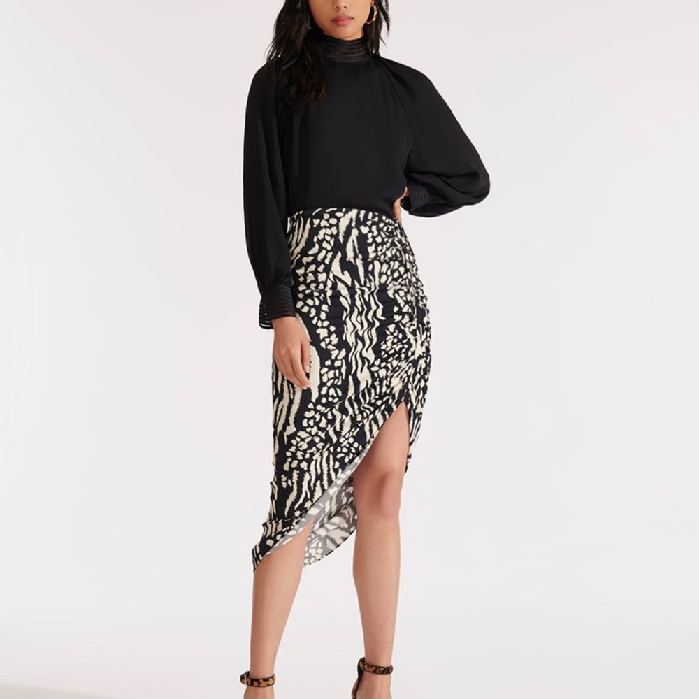 Veronica beard high to low side slit Ari skirt